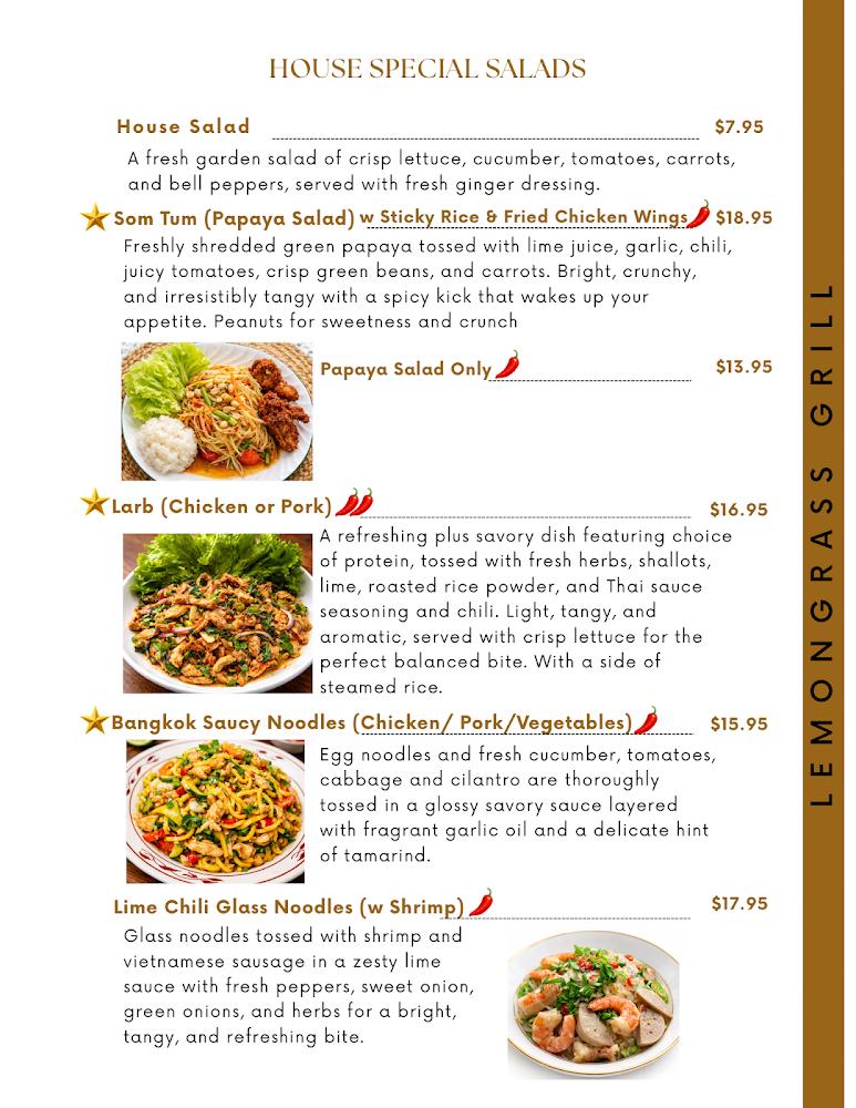 Lemongrass Grill Thai Restaurant and Bar Menu image 1