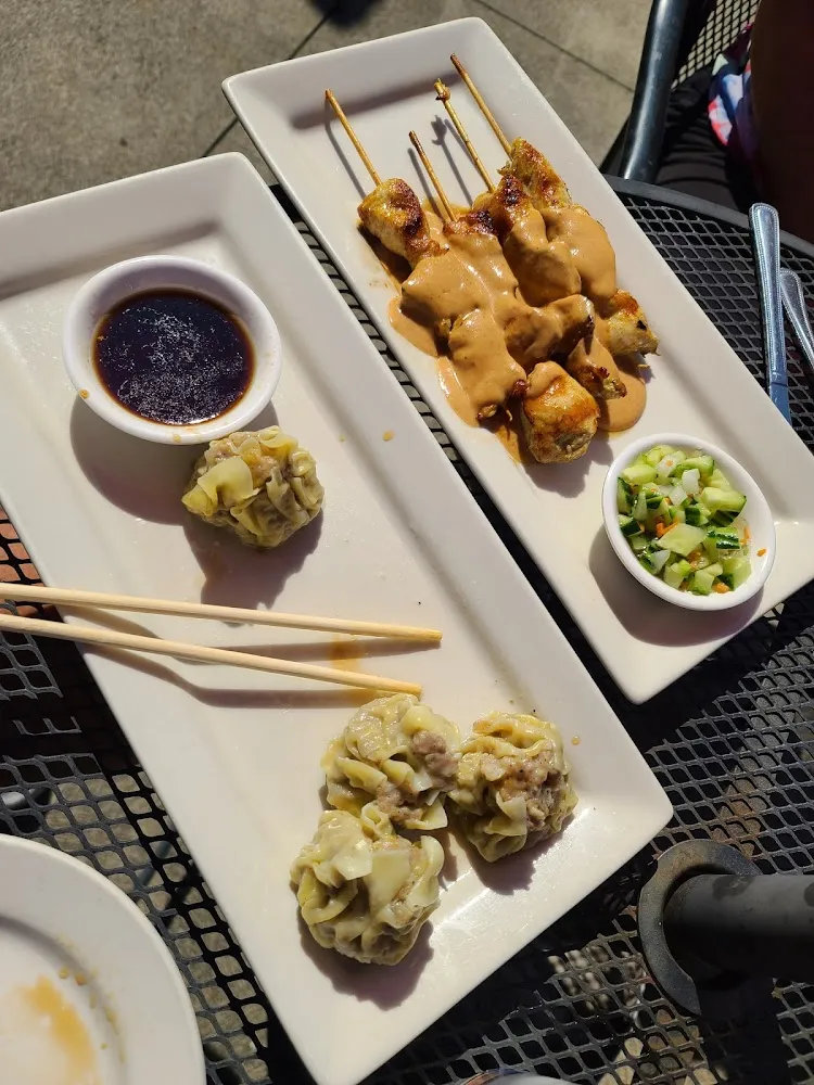 Steamed Dumplings & Chicken Satay